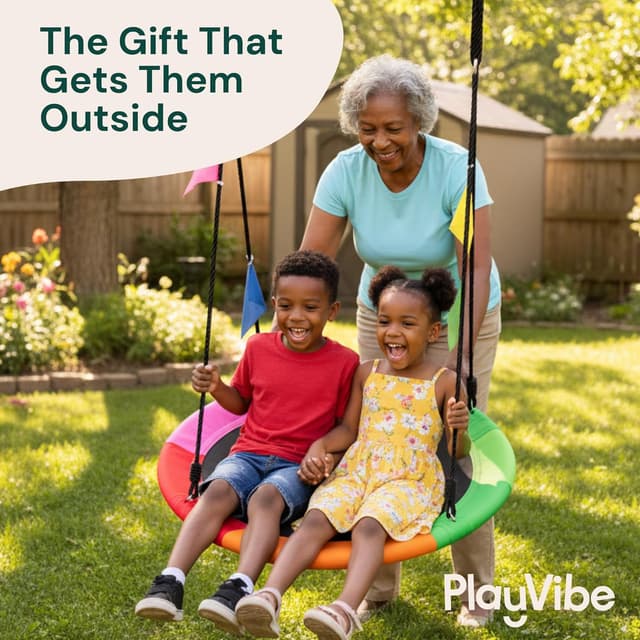 Thumbnail 4 de PLAYVIBE 40" Saucer Swing 440 lb Capacity