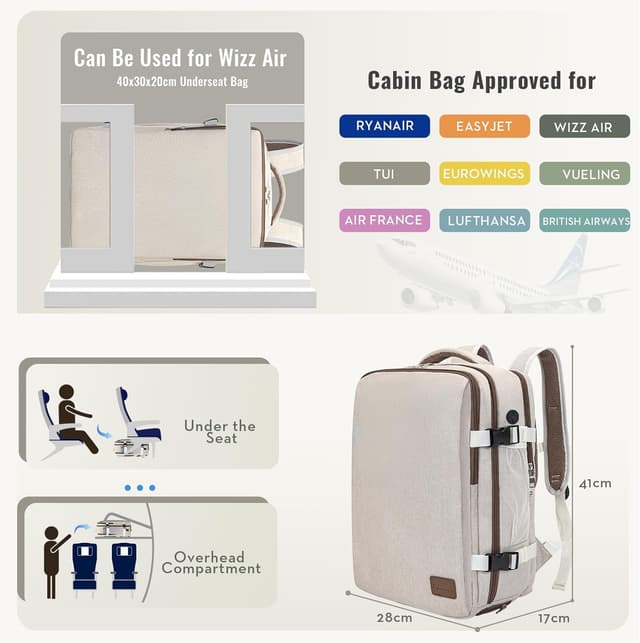 Thumbnail 2 de VMIKIV Zaino Ryanair 40x30x20 per viaggio