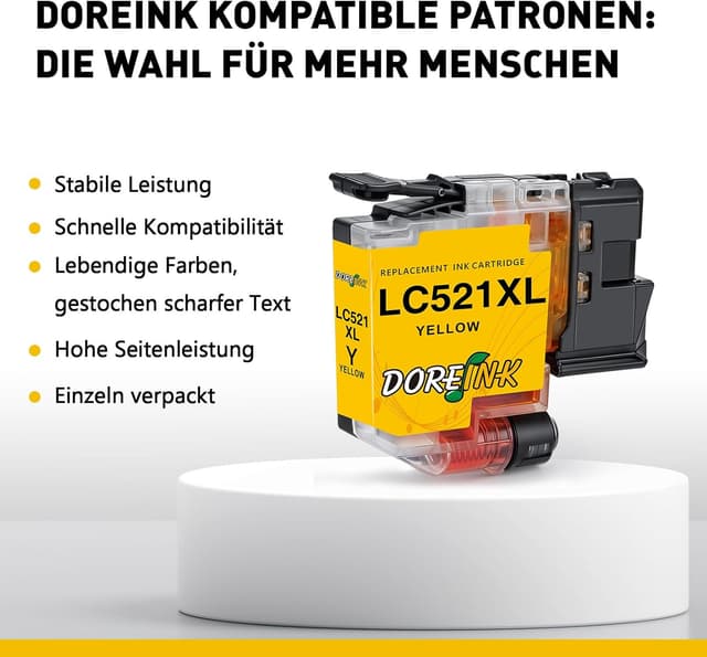 Thumbnail 3 de DOREINK LC521 Patronen für Brother LC521 DCP-J1260W–4er Pack