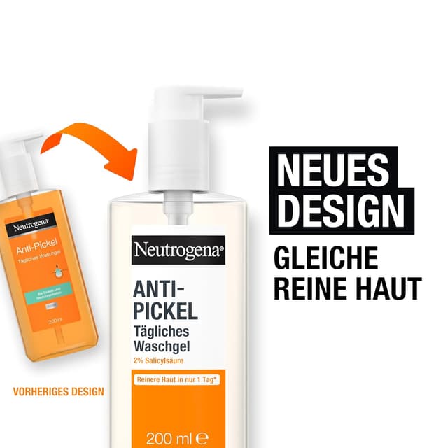 Detalle de Neutrogena Anti-Pickel Tägliches Waschgel mit 2% Salicylsäure (BHA) – 3 x 200 ml
