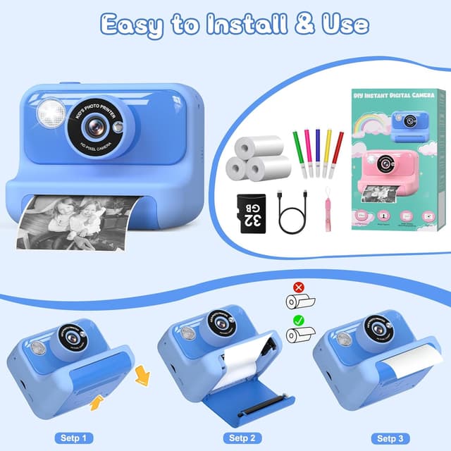 Detalle 1 de Kids instant print camera 2.4 inch