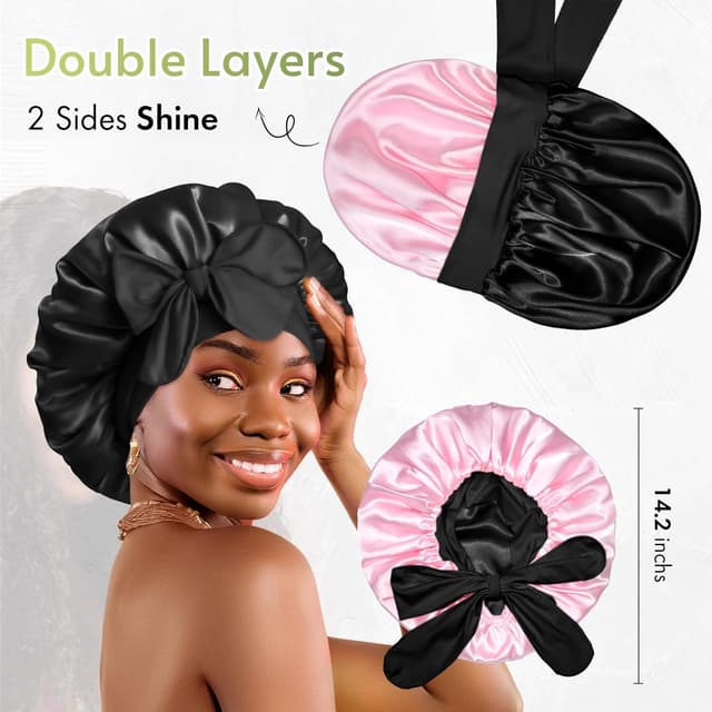 Thumbnail 2 de BONNET QUEEN Seidenhaube Doppelseitig 🎀