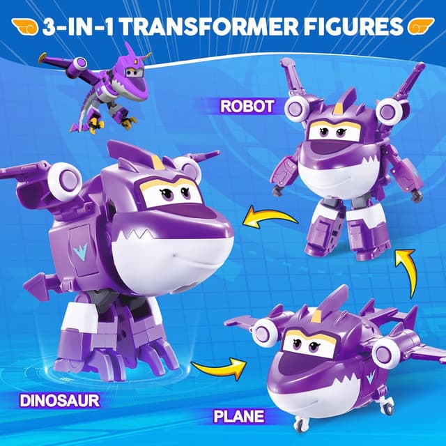 Detalle 2 de Super Wings Sally 2 en 1 avión-robot 12,7 cm