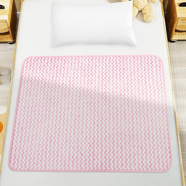 Detalle de Alèse imperméable Aolso 70 x 90 cm pour apprentissage de la propreté, coussin d’absorption lavable (rose)