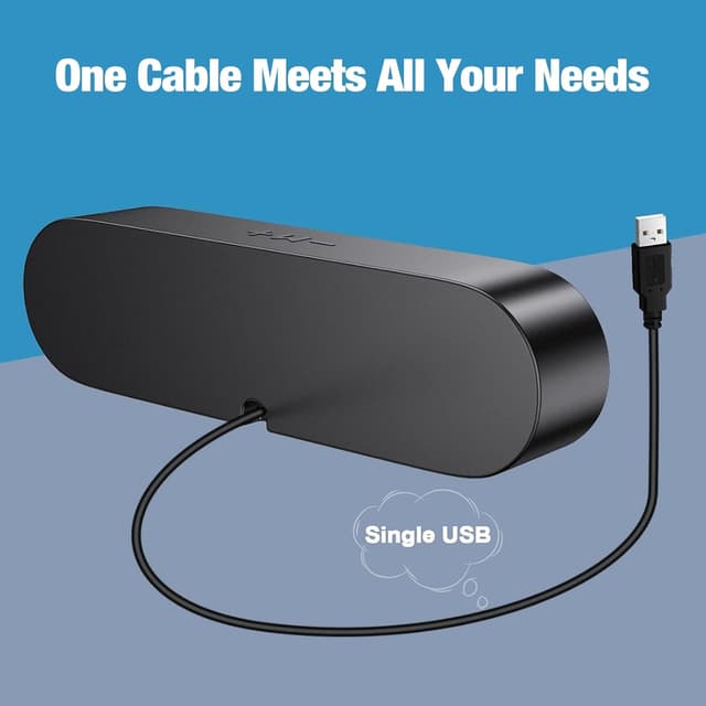 Thumbnail 6 de YYV USB Computer Speakers – Wired mini soundbar with volume control and mute (plug and play)