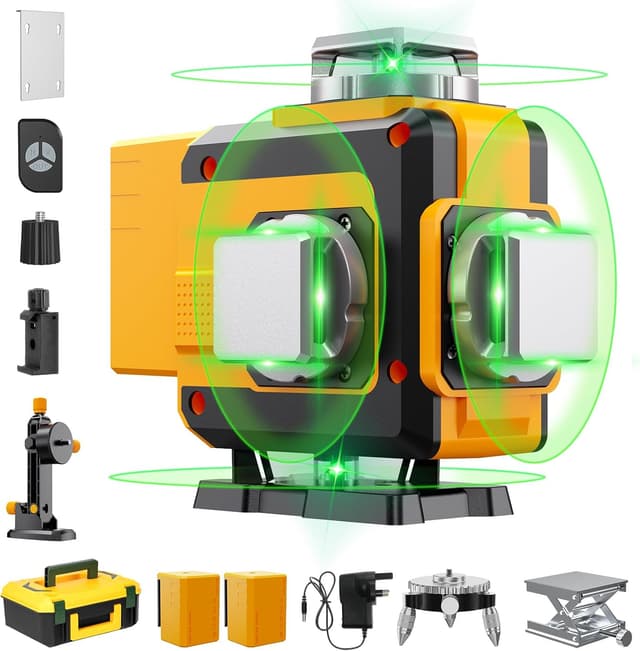 Detalle de Ockwred Livella Laser Autolivellante 16 linee con 4×360° (verde) e batterie 4800 mAh