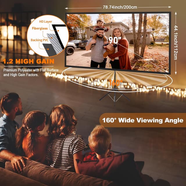 Thumbnail 1 de Beamer Leinwand mit Stativ 90 Zoll 16:9