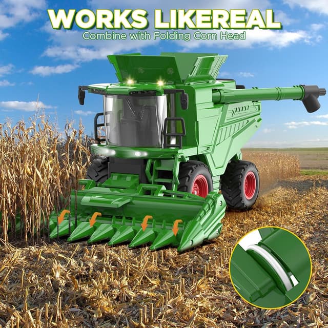 Thumbnail 2 de Uarzt Remote Control Combine Harvester 1/24 Scale 🚜