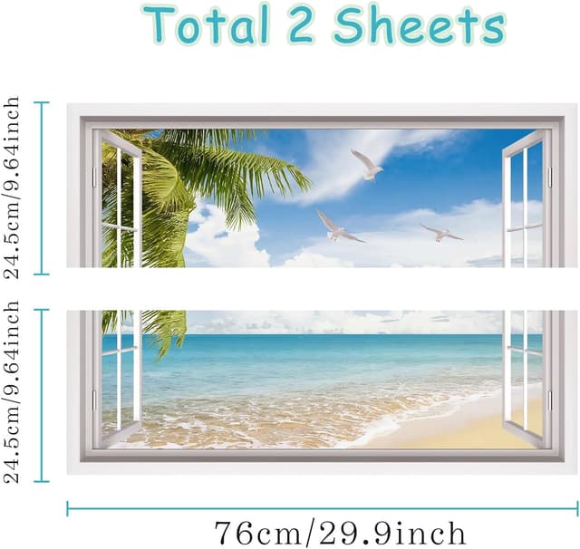 Thumbnail 1 de HPNIUB 3D Beach Wall Sticker 1 mural 🖼