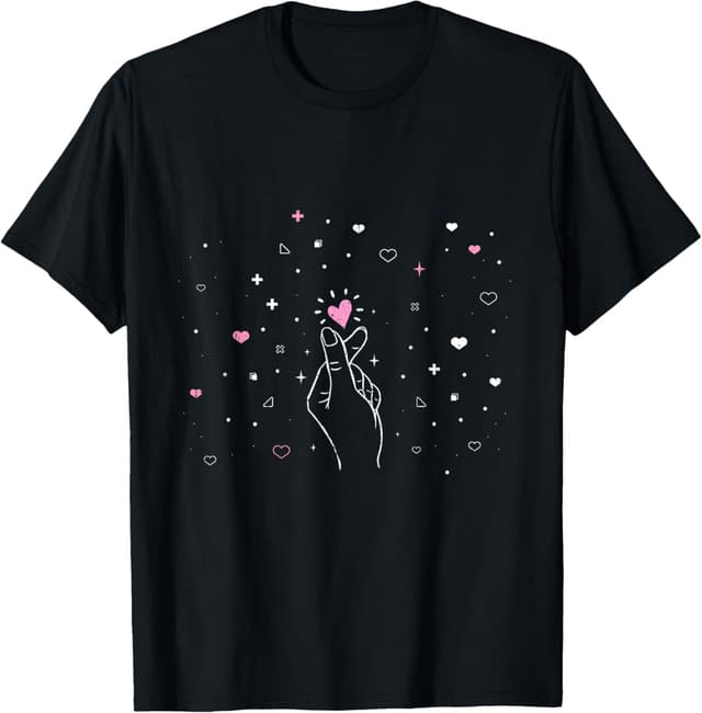 Detalle de T-shirt K-Pop « Corée du Sud » style kawaii (musique asiatique) pour homme, femme et enfants