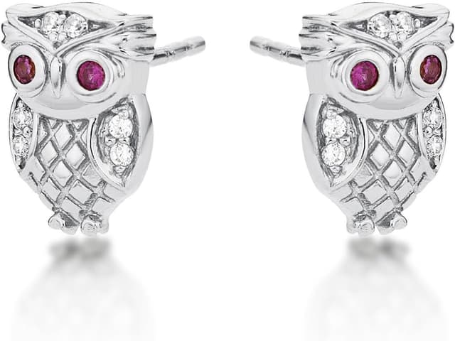 Detalle 2 de Diamond Treats Piccoli orecchini a forma di gufo in argento 925 con zirconi