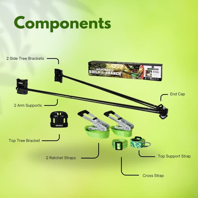 Detalle de Slackers Build-A-Branch Tree Swing Hanging Kit (Build-A-Branch) for 12–24 in Tree Trunks