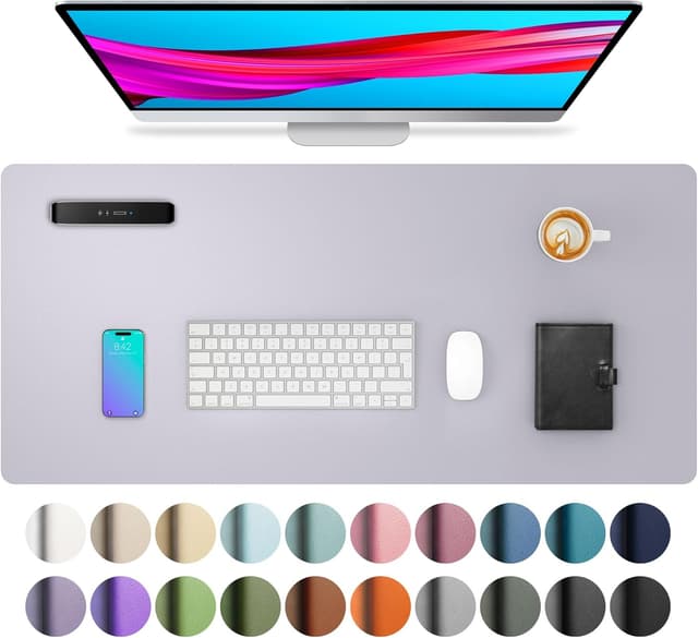 Detalle de Aothia Large 23.6×13.7 in Synthetic Leather Desk Pad 🖥