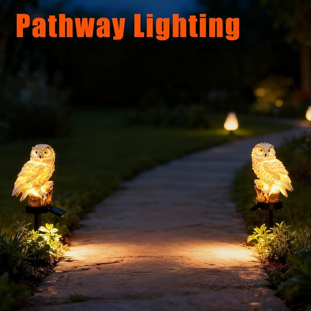 Detalle de XVZ Solar-Gartenlampen mit Eulenmotiv für außen – Solarlampen als Gartendeko für Rasen & Terrasse