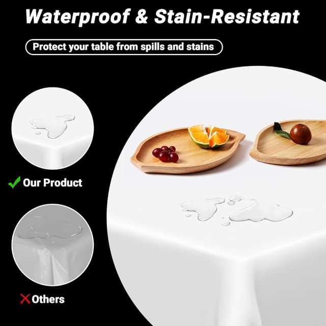 Thumbnail 2 de 4 Packs White Plastic Tablecloth 54 x 108