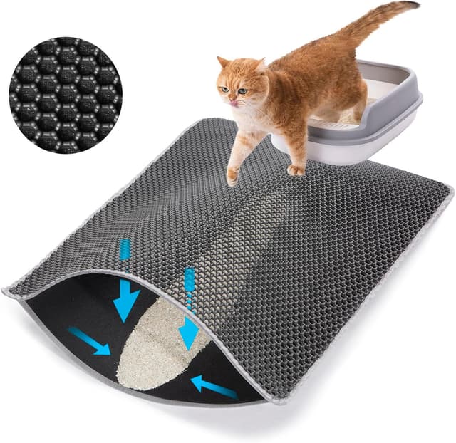 Imagen de Cat Litter Mat 25" x 16" honeycomb trap for cats 🐾 en OfertitasTOP