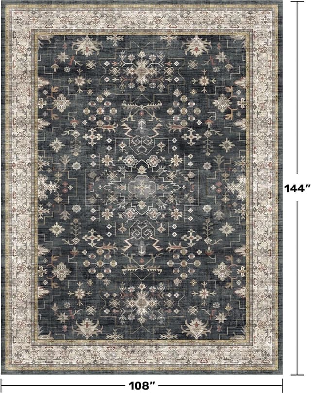 Thumbnail 1 de Hazo Haus 9x12 Black Boho Area Rug 🏡