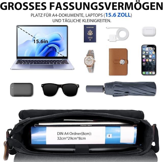 Thumbnail 4 de Leathario Umhängetasche 15,6 Zoll