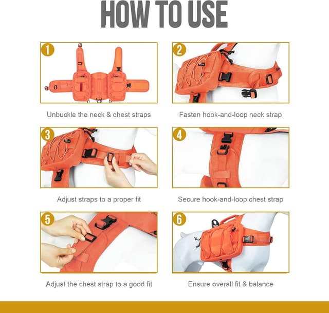 Detalle 2 de OneTigris Mammoth Dog Backpack 2.0 (Orange) for M/L dogs