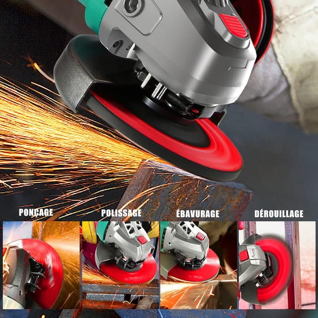 Detalle de HYCHIKA disques à ébarber métal 125 mm (x10) pour meuleuse d’angle – oxyde d’aluminium et fibre de verre