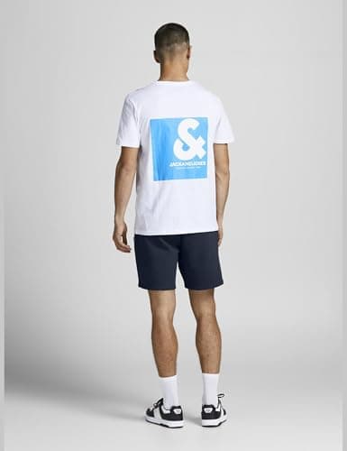 Detalle de JACK & JONES bermuda de sudadera con cordón y bolsillos laterales (talla L) en azul