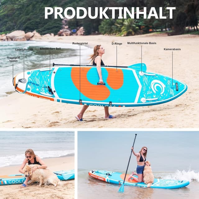 Thumbnail 5 de COOLCAA Stand-Up Paddleboard 355 cm Extra Groß