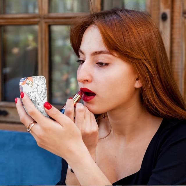 Thumbnail 6 de Kilofly Genuine Leather Double Lipstick Case with Mirror and Gift Box (Flower 04)