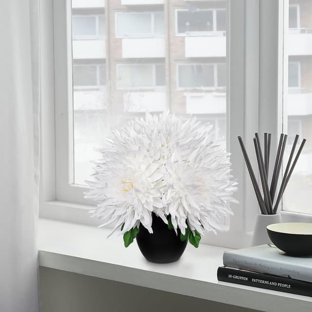 Detalle 1 de Oairse Chrysanthemum Silk Flowers in Pot