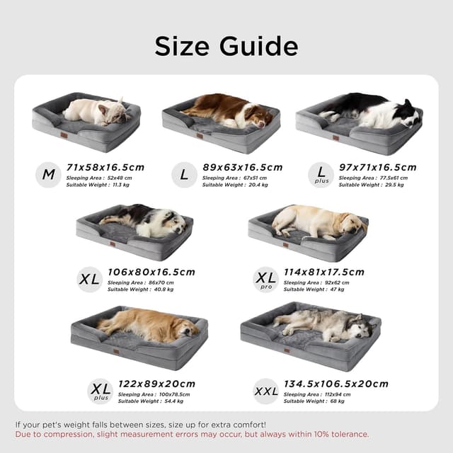 Detalle 2 de Bedsure orthopädisches Hundebett 89x63 cm