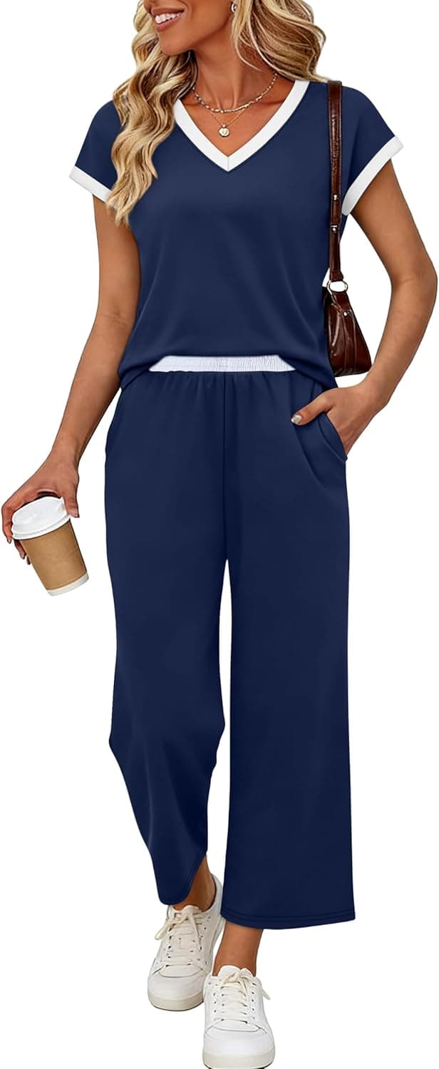 Thumbnail 6 de Sampeel Two-Piece Lounge Set for Women (Color Block Matching Outfit)