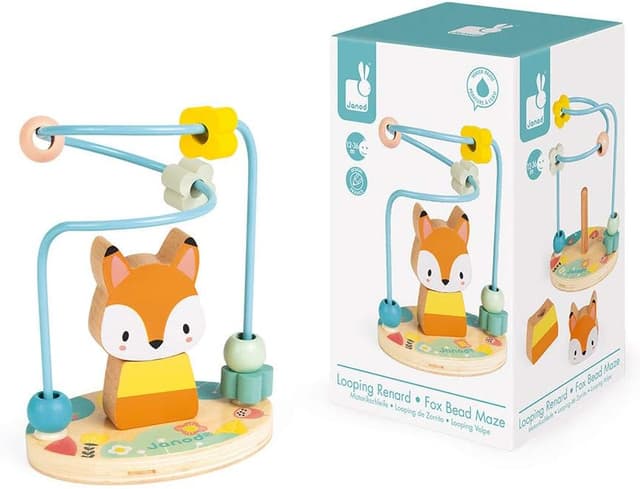 Detalle de Janod Looping Renard Pure (Bois) — petit renard à empiler pour jouer et apprendre