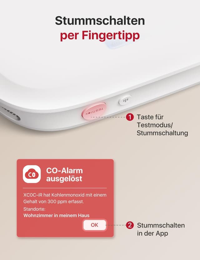 Thumbnail 6 de X-Sense XC0C-iR Kohlenmonoxidmelder mit LCD-Display