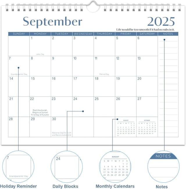 Detalle 2 de Gannyfer 2026 Wall Calendar 18‑Month Planner 📅