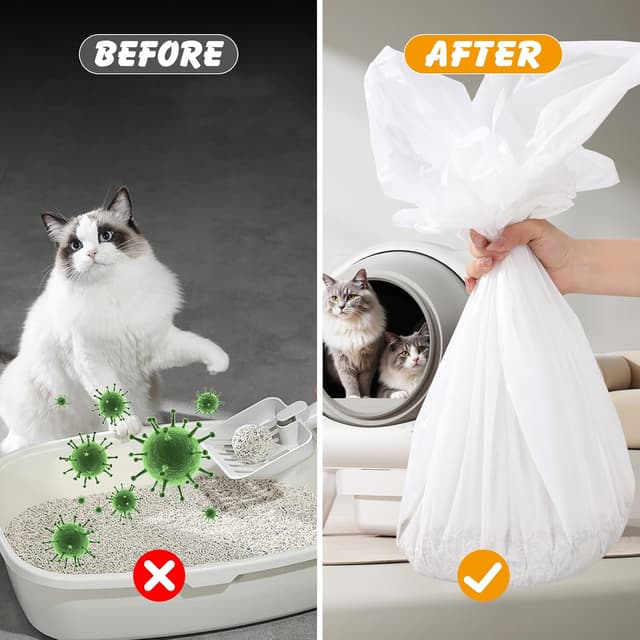 Detalle de 40 XL Extra Cat Litter Tray Liners Roll (103cm x 53cm) – Heavy Duty Leak Proof Litter Bags