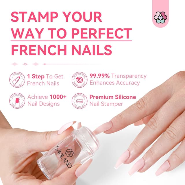 Thumbnail 1 de Saviland French Tip Nail Stamp Kit 4PCS ๐