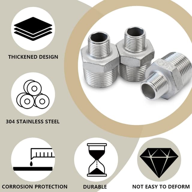 Detalle 2 de Edelstahl Reduzierverbinder BSP 3/8 auf 1/2