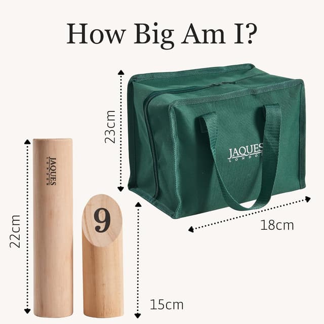 Thumbnail 6 de Jaques of London Wooden Skittles (Garden Skittles Game) outdoor throwing game for kids and adults