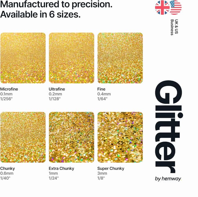Thumbnail 6 de Hemway Ultra Sparkle Glitter Gold Holographic 100g