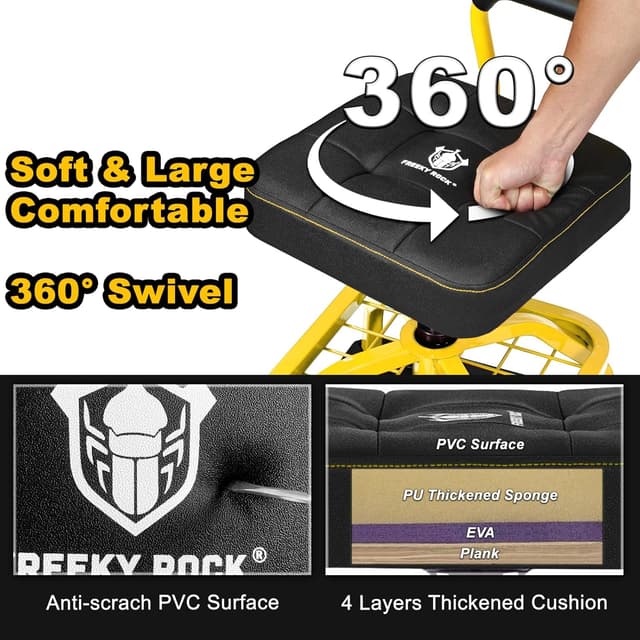 Detalle 2 de FREEKYROCK Rolling Shop Stool 330 LBS