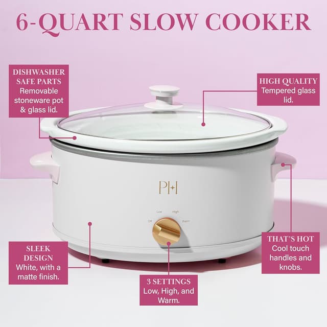 Detalle 2 de Paris Hilton 6-Quart Manual Slow Cooker ๐ฒ