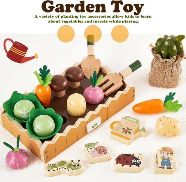 Thumbnail 3 de HERSITY Carrot Harvest Wooden Toy for Toddlers