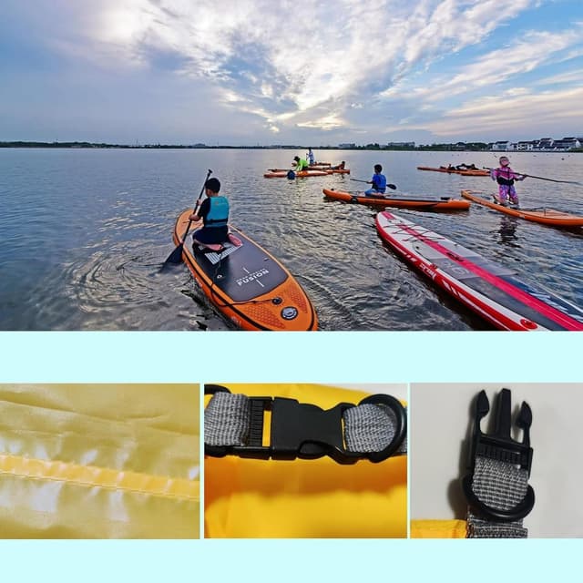 Detalle de Borsa impermeabile ultraleggera 20 L per kayak, spiaggia e campeggio (blu)