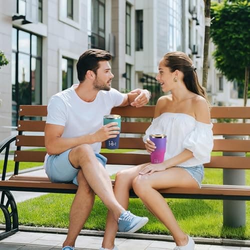 Thumbnail 5 de Taza térmica 600 ml acero 304 morado oscuro y rojo rosa