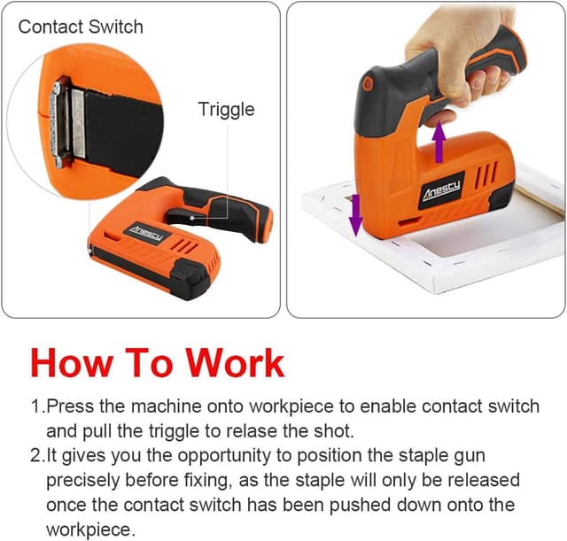Detalle 1 de Cordless 2in1 Staple Gun 3.6V Rechargeable