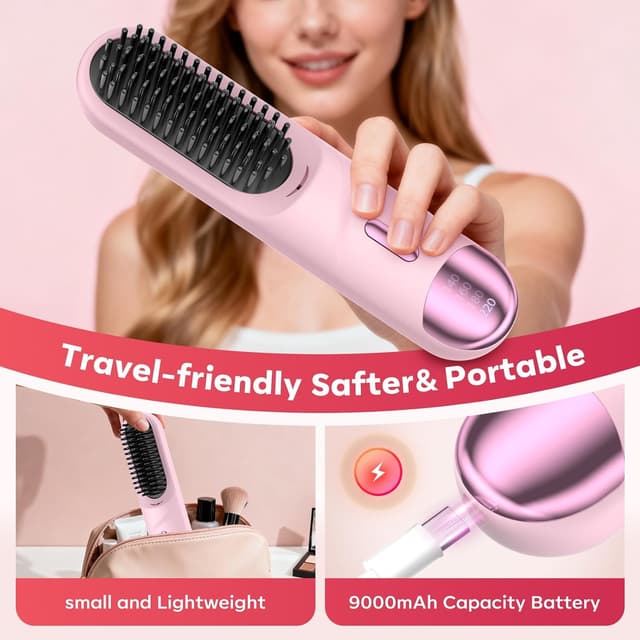 Thumbnail 5 de Go Brush Pro 2026 hair straightener brush 4-temp 300M ions ๐