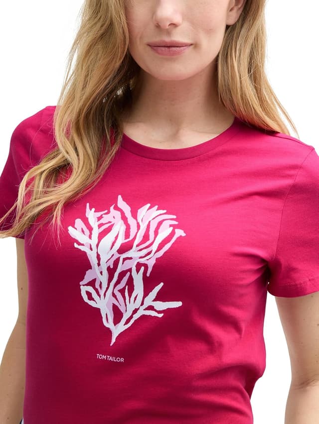 Detalle 2 de TOM TAILOR T-Shirt donna a maniche corte: comfort quotidiano e vestibilità comoda