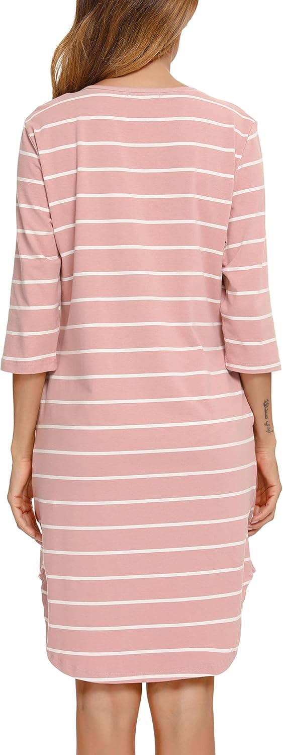 Detalle 1 de Vlazom Damen Nachthemd mit 3/4-Ärmeln