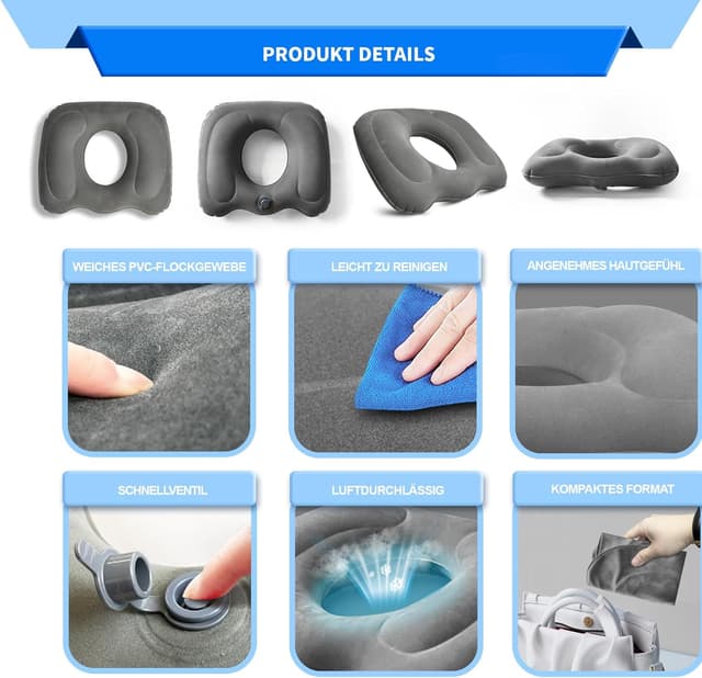 Detalle 2 de Nevife Donut Sitzkissen für Druckentlastung