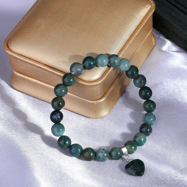 Detalle de XIANNVXI Herzarmband Damen mit 8 mm Perlen