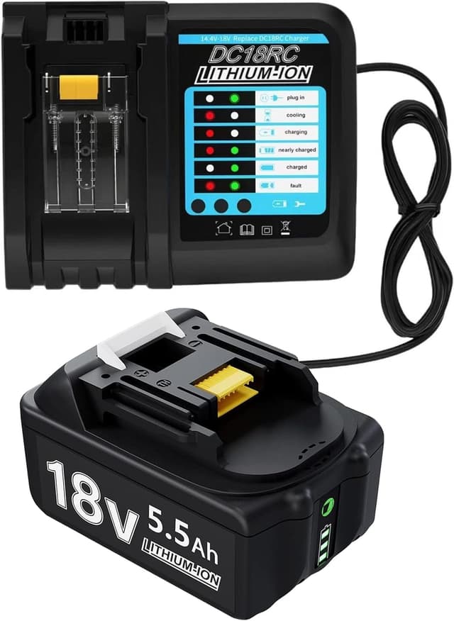 Detalle de 18V 5,5Ah Akku mit Ladegerät für Makita